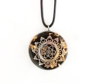 Pendente in tormalina nera e shungite